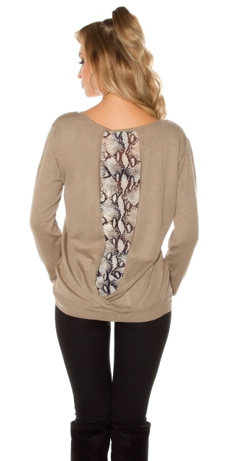2in1 sweater Wrap Look at the back Taupe